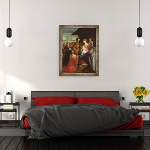 Tablou inramat - Frans Francken the Elder - Adorarea Magilor, 60 x 80 cm - Img 3