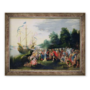 Tablou inramat - Frans II Francken the Younger - Debarcarea Cleopatrei 69-30 i.Hr. la Tarsus, 60 x 80 cm
