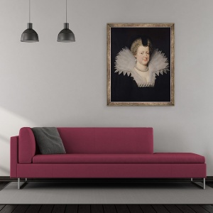 Tablou inramat - Frans II Pourbus - Marie de Medici 1573-1642, 50 x 60 cm - Img 2