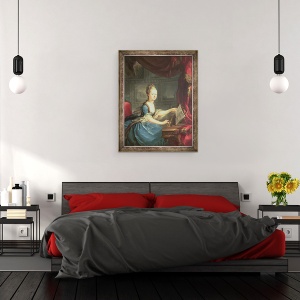 Tablou inramat - Franz Xaver Wagenschon - Arhiducesa Marie Antoinette Habsburg-Lothringen 1755-93 la spinet, 60 x 80 cm - Img 3