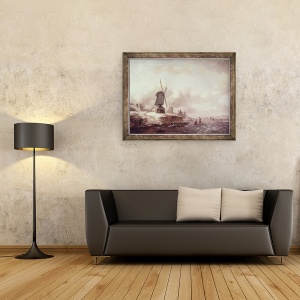 Tablou inramat - Frederick Marianus Kruseman - Peisaj iarna, 70 x 90 cm - Img 2