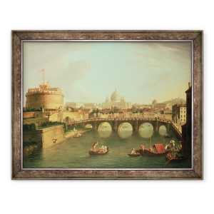 Tablou inramat - Gaspar van Wittel - O vedere a Romei cu Podul si Castelul Sfantul Angelo de Tibru, 70 x 90 cm
