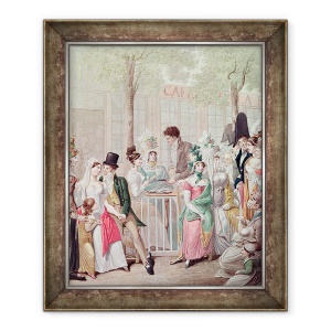 Tablou inramat - Georg Emanuel Opitz - Terasa Cafe de la Rotonde in 1814, 50 x 60 cm