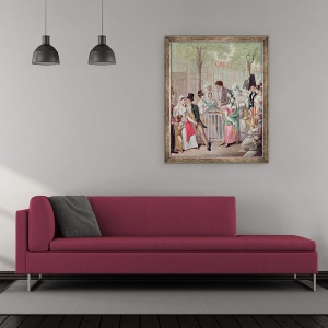 Tablou inramat - Georg Emanuel Opitz - Terasa Cafe de la Rotonde in 1814, 50 x 60 cm - Img 2