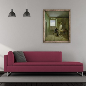Tablou inramat - Georg Friedrich Kersting - Caspar David Friedrich 1774-1840 in studioul sau, 50 x 60 cm - Img 2