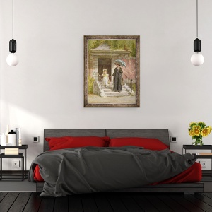 Tablou inramat - George Goodwin Kilburne - Mergand la cumparaturi, 60 x 80 cm - Img 3