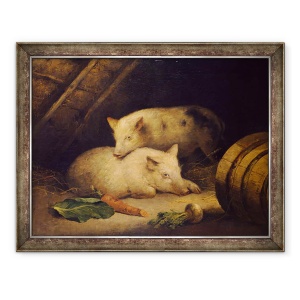 Tablou inramat - George Morland - Porci, 60 x 80 cm