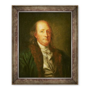 Tablou inramat - George Peter Alexander Healy - Portret De Benjamin Franklin 1706-90, 70 x 85 cm