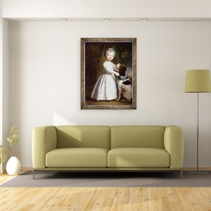 Tablou inramat - George Romney - Baiat mic cu un caine, 70 x 90 cm - Img 2