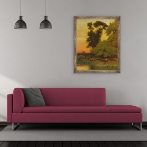 Tablou inramat - George Snr. Inness - Apus de soare, Pompton, 50 x 60 cm - Img 2