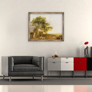 Tablou inramat - George Stubbs - Doi domni care trag, 50 x 60 cm - Img 2