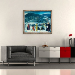 Tablou inramat - George Wesley Bellows - Dragostea de iarna, 50 x 60 cm - Img 2