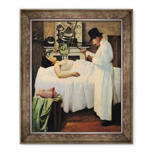 Tablou inramat - Georges Chicotot - Prima incercare de a trata cancerul cu raze X de catre doctorul Chicotot, 70 x 85 cm