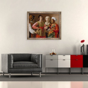 Tablou inramat - Georges de la Tour - Ghicitoarea, 50 x 60 cm - Img 2