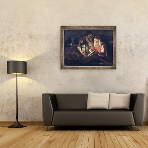 Tablou inramat - Georges de la Tour - Sfantul Sebastian ingrijit de Sfanta Irene si de Sfintele Femei, 70 x 90 cm - Img 2