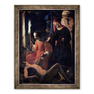 Tablou inramat - Georges de la Tour - Sfantul Sebastian ingrijit de Sfantul Irene, 60 x 80 cm