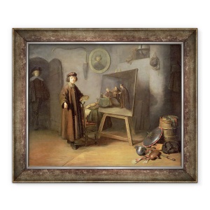 Tablou inramat - Gerard Dou - Un pictor in studioul sau, 70 x 85 cm
