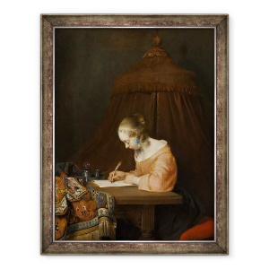 Tablou inramat - Gerard ter Borch - Femeie Scrierea unei scrisori, 70 x 90 cm