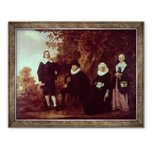 Tablou inramat - Gerrit van Donck - Grup de familie intr-un peisaj, 70 x 90 cm