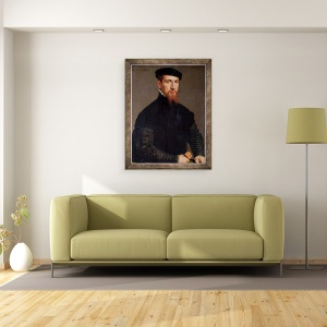 Tablou inramat - Giacomo Antonio Moro - Portretul lui Simon Renard c.1513-73 1553, 70 x 90 cm - Img 2