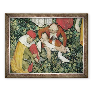 Tablou inramat - Giacomo Jaquerio - Fantana Vietii, detalii despre barbati in varsta dezbracati, 60 x 80 cm