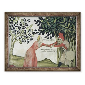 Tablou inramat - Giacomo Jaquerio - Fantana Vietii, detaliu al unui barbat tragand o femeie intr-o copse, 70 x 90 cm