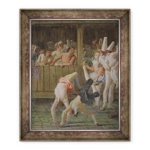 Tablou inramat - Giandomenico Tiepolo - Pulcinella cu Acrobati, 50 x 60 cm