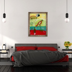Tablou inramat - Gigi Sudbury - Pasare portocalie, 2013, 60 x 80 cm - Img 3