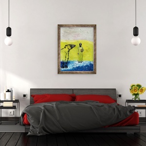 Tablou inramat - Gigi Sudbury - Trandafir dulce si Ursul Maro, 2005, 70 x 90 cm - Img 3