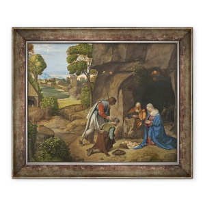 Tablou inramat - Giorgione - Adorarea Pastorilor, 50 x 60 cm
