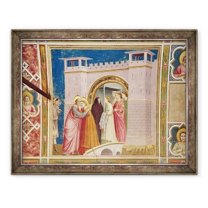 Tablou inramat - Giotto di Bondone - intalnirea lui Ioachim si a Annei la Poarta de Aur, 70 x 90 cm