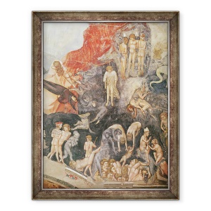 Tablou inramat - Giotto di Bondone - Judecata de Apoi, detaliu al blestematilor, 60 x 80 cm