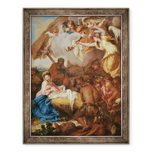 Tablou inramat - Giovanni Benedetto Castiglione - Adorarea Pastorilor, 70 x 90 cm