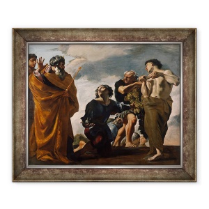 Tablou inramat - Giovanni Lanfranco - Moise si trimisii din Canaan, 50 x 60 cm