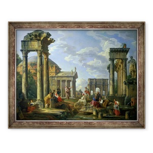 Tablou inramat - Giovanni Paolo Pannini - Ruinele romane cu un profet, 60 x 80 cm
