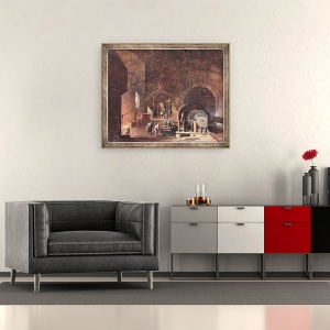 Tablou inramat - Godfrey Sykes - Interiorul unei feronerii, 50 x 60 cm - Img 2
