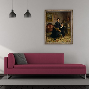 Tablou inramat - Gottfrid Virgin - Dl Robert Constantin si doamna Maria Eleonora Berggren, 50 x 60 cm - Img 2