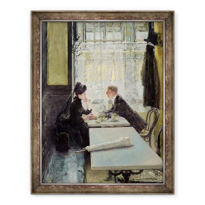 Tablou inramat - Gotthardt Johann Kuehl - Iubitorii intr-o cafenea, 60 x 80 cm