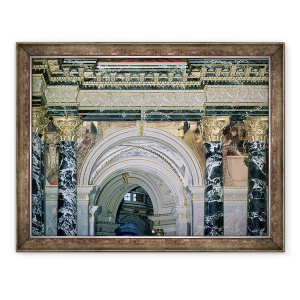 Tablou inramat - Gustav Klimt - Interiorul Muzeului Kunsthistorisches, Viena, cu decor arcada si spandrel reprezentand figuri reprezentand Roma si Venetia secolului al XIV-lea, 70 x 90 cm