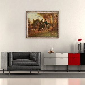 Tablou inramat - Gustave Courbet - intoarcerea de la vanatoare, 50 x 60 cm - Img 2
