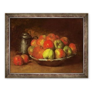 Tablou inramat - Gustave Courbet - Natura moarta cu mere si rodie, 70 x 90 cm