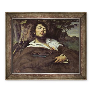 Tablou inramat - Gustave Courbet - Omul ranit ulei pe panza, 50 x 60 cm