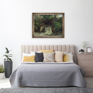 Tablou inramat - Gustave Courbet - Peisaj cu pod, 60 x 80 cm - Img 3