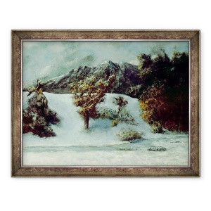 Tablou inramat - Gustave Courbet - Peisaj de iarna cu Dents Du Midi, 60 x 80 cm