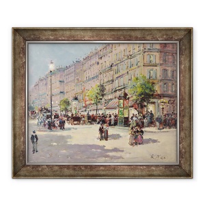 Tablou inramat - Gustave Mascart - Paris Street Scene, 50 x 60 cm