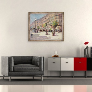 Tablou inramat - Gustave Mascart - Paris Street Scene, 50 x 60 cm - Img 2