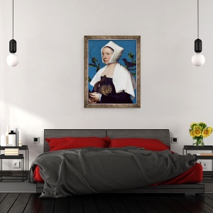 Tablou inramat - Hans Holbein the Younger - Doamna cu o veverita si un Starling, 70 x 90 cm - Img 3