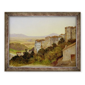 Tablou inramat - Heinrich Reinhold - Vedere de Olevano, 60 x 80 cm
