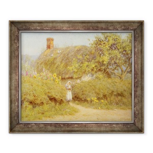 Tablou inramat - Helen Allingham - O cabana Surrey, 50 x 60 cm