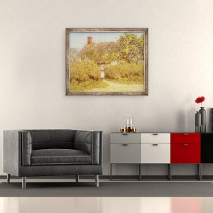 Tablou inramat - Helen Allingham - O cabana Surrey, 50 x 60 cm - Img 2